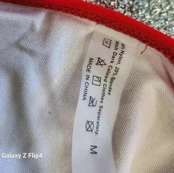 RED JEWELED TYE UP BIKINI SIZE  MED - Picture 4 of 6